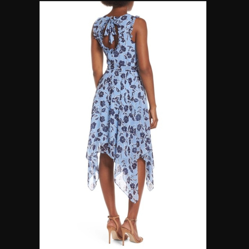 eliza j | floral handkerchief hem dress blue - Picture 2 of 2